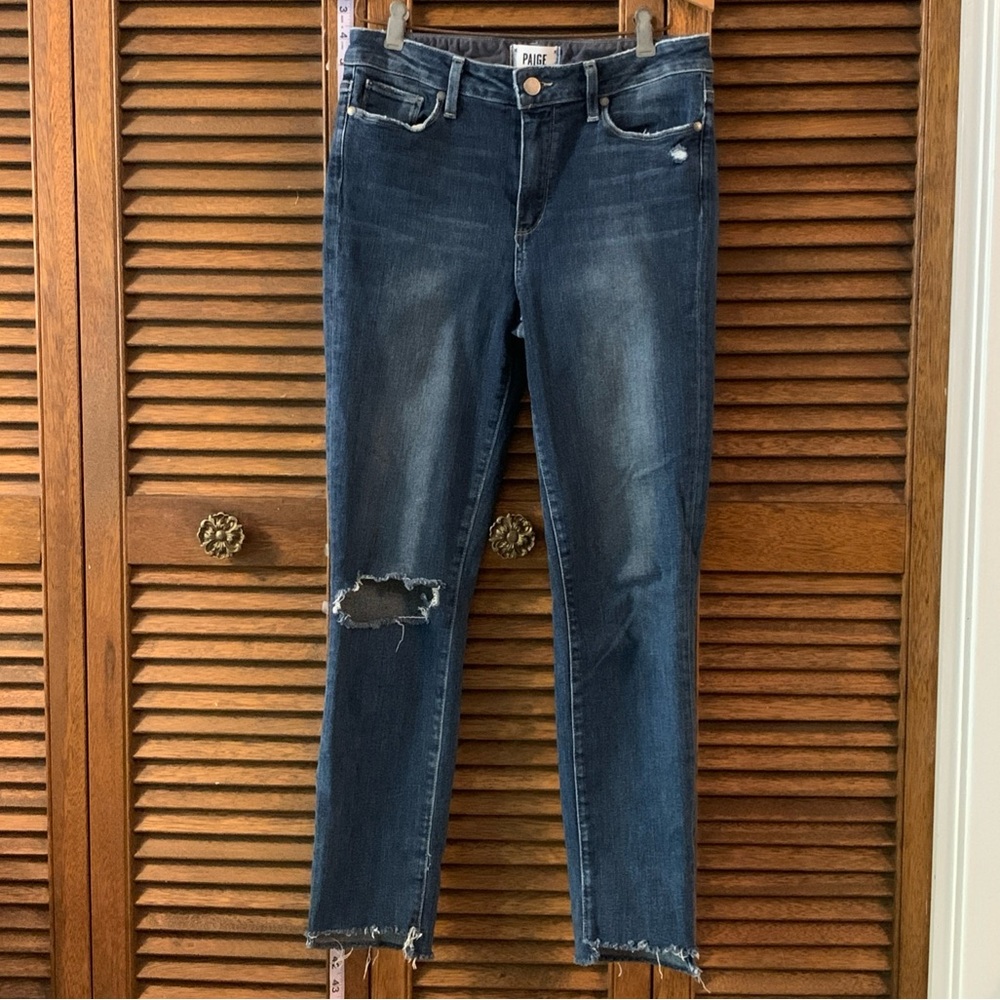 PAIGE Blue Ankle Cropped Jeans